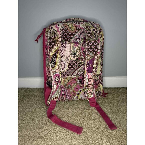 Vera Bradley Quilted Very Berry Paisley Print Campus Backpack Pink/ Purple - Picture 5 of 7